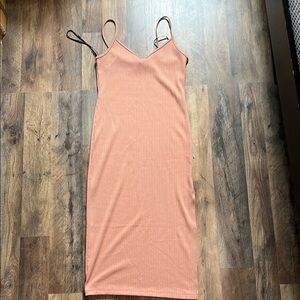 Forever 21 Pink Slip Midi Dress Spaghetti Strap